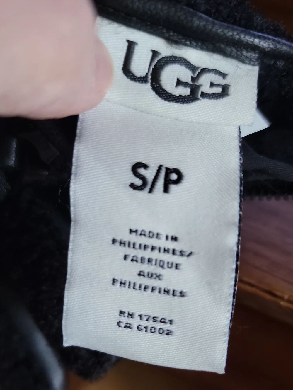 UGG Black Fleece Gloves with Logo